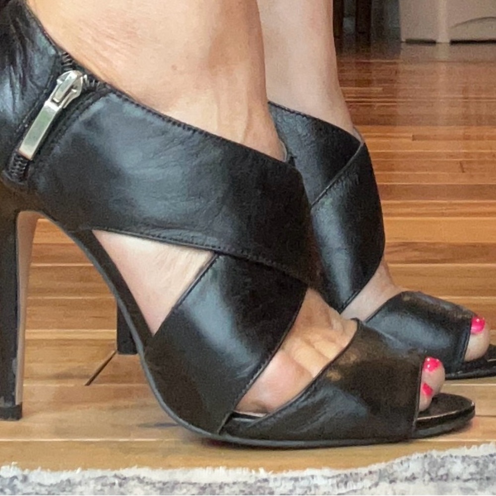 Nine West Black Strappy Heels